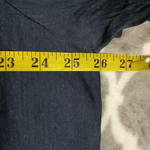 Lafayette 148 Painter Smock Tunic XXL Blue Linen Blend Plus Size Pockets - Picture 8 of 11